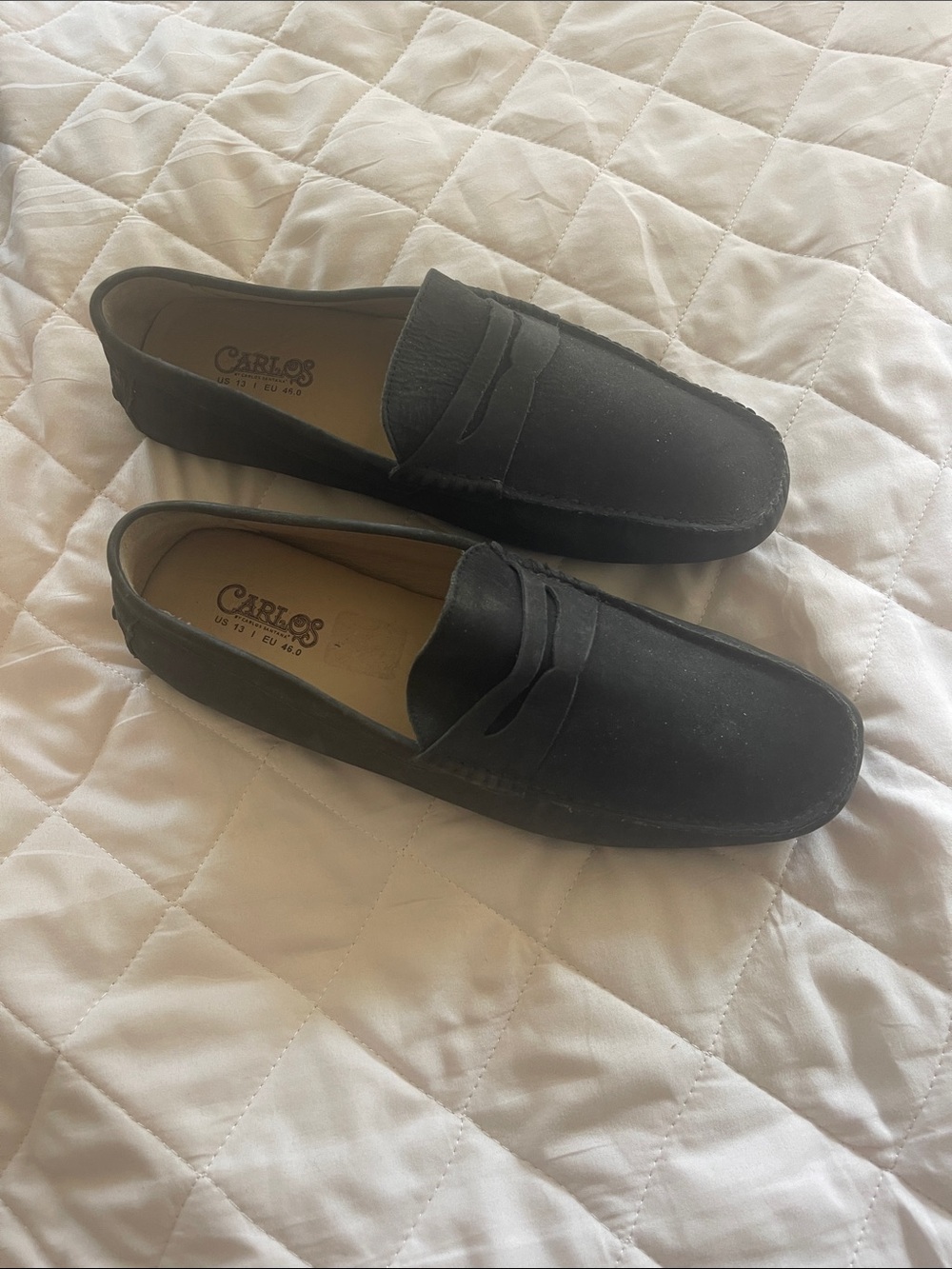 Carlos Santana Black Suede Men's Loafers - Size 13